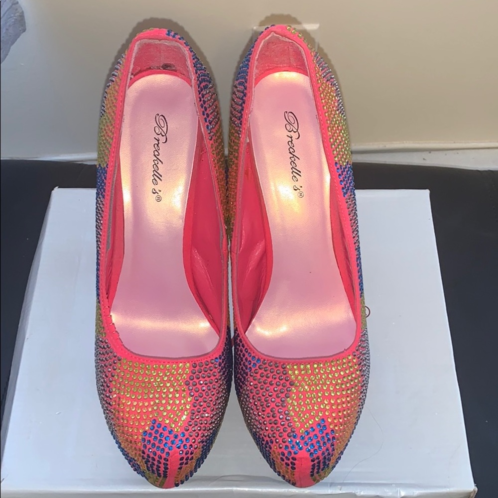 Multi-Colored Dazzled Platform Heels - image 2